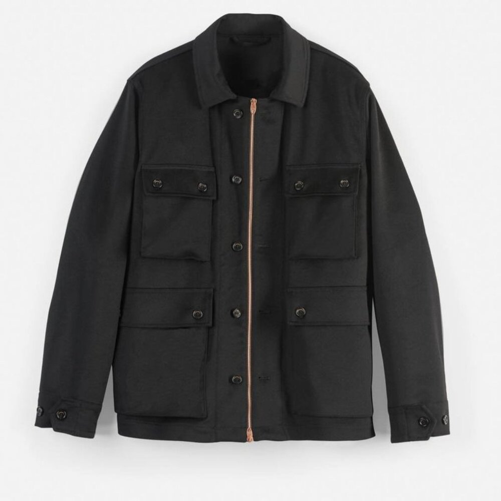 President's Loro Piana Rain System Black Wool Salvation Field Jacket - Medium